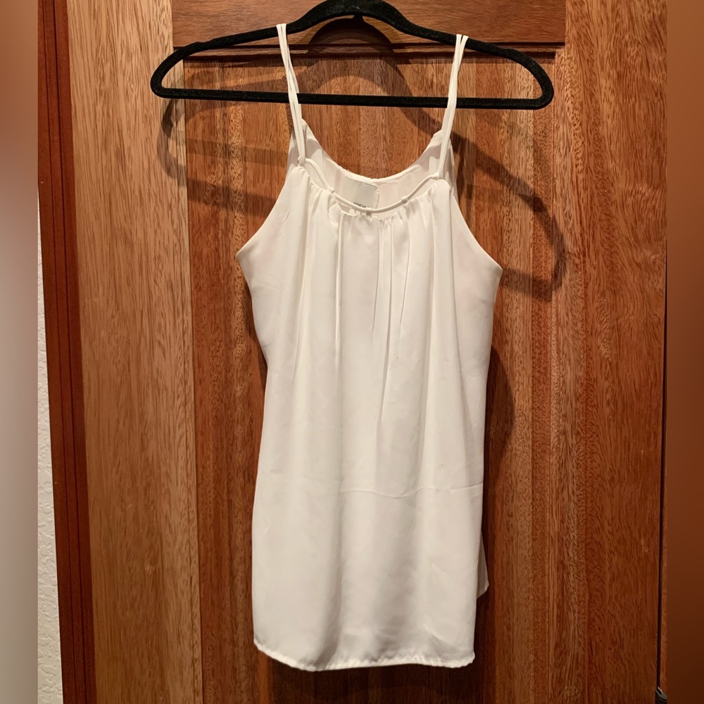 Greylin white silky tank top